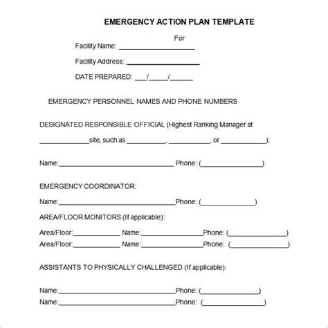 Emergency Action Plan Athletic Training Template | @New Concept