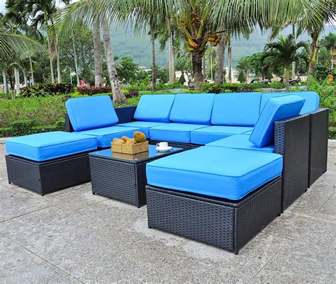 Mcombo Patio Furniture Sectional 9 Pieces Wicker Sofa Set All-Weather Outdoor Seating Black ...