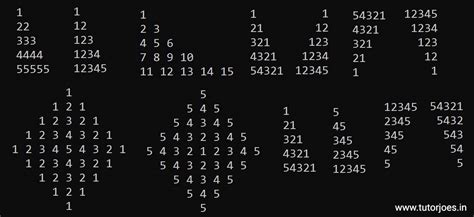 For Loop Pattern Programs in C Programming