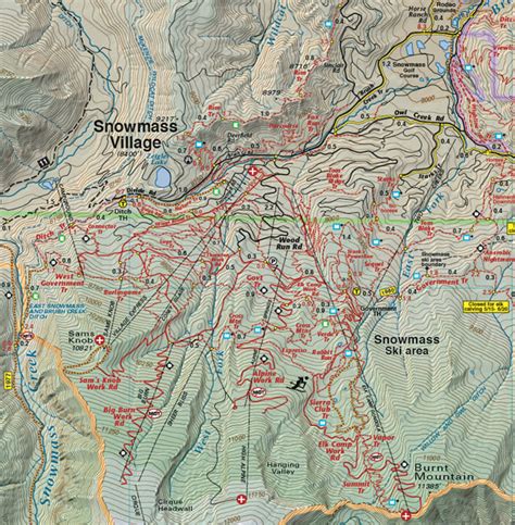 Aspen - Snowmass Trails | Recreation Topo Map | Latitude 40° maps