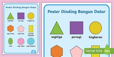 Poster Dinding Bangun Datar 2D Segala Ukuran (teacher made)