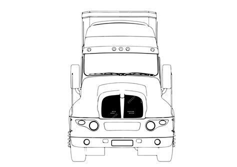 Premium Vector | Truck sketch white background vector