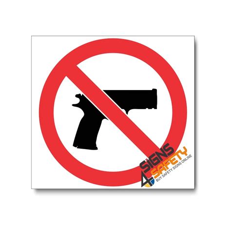 Nosa / SABS (PV19) No Firearms Sign, Prohibitive Safety Signs Online ...