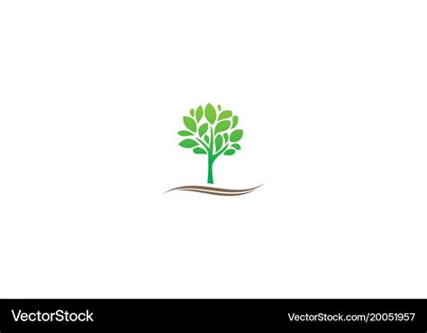 Green tree plant organic nature logo Royalty Free Vector