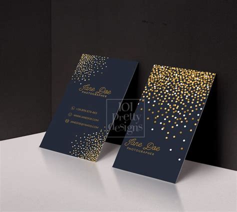 Gold glitter business card template gold printable business