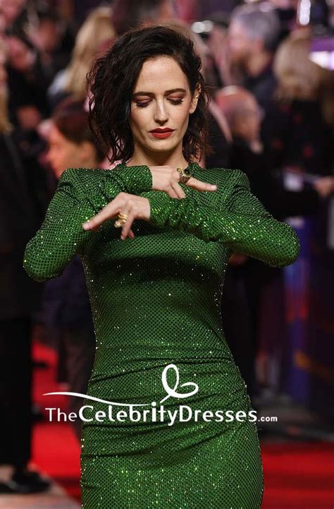 Eva Green Sequined Bodycon Cocktail Dress With Long Sleeves European premiere of 'Dumbo ...