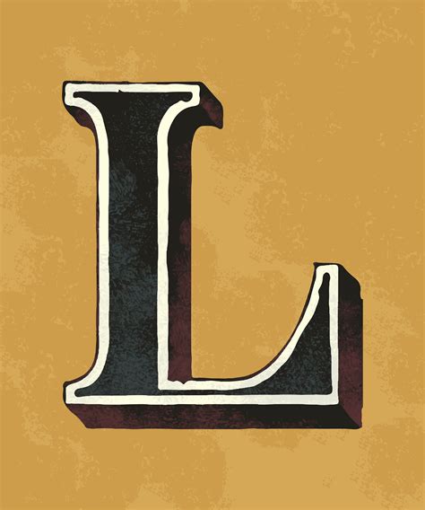 Capital letter L vintage typography style - Download Free Vectors, Clipart Graphics & Vector Art