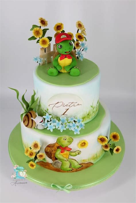 Franklin TheTurtle Cake | Turtle birthday cake, Birthday cake decorating, Turtle cake