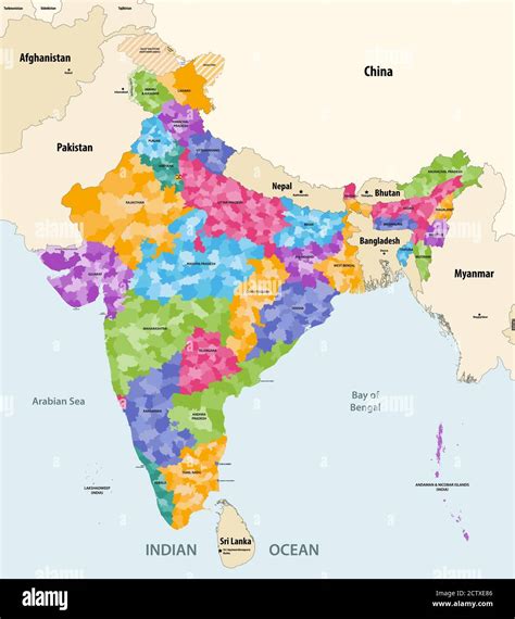 Center The Map Of India Vector Maps Showing India And Neighboring ...