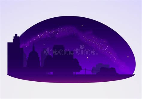 Milky Way Vector Illustration Stock Vector - Illustration of city, blue ...