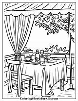 Restaurant Coloring Pages Free Downloads  Sheets For Kids sketch template