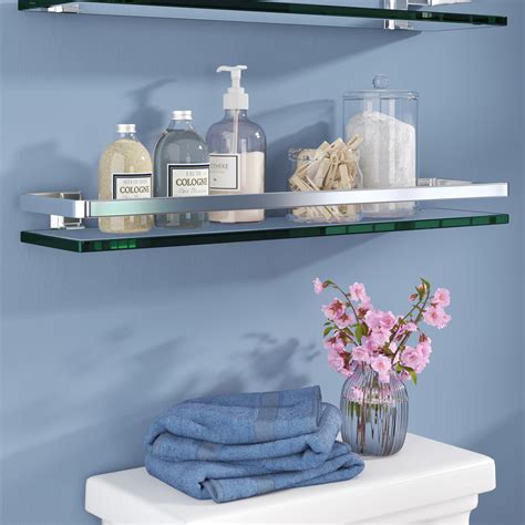 Glass Shelves For Bathroom - Ceeley Tempered Glass Shelf Two Shelves ...