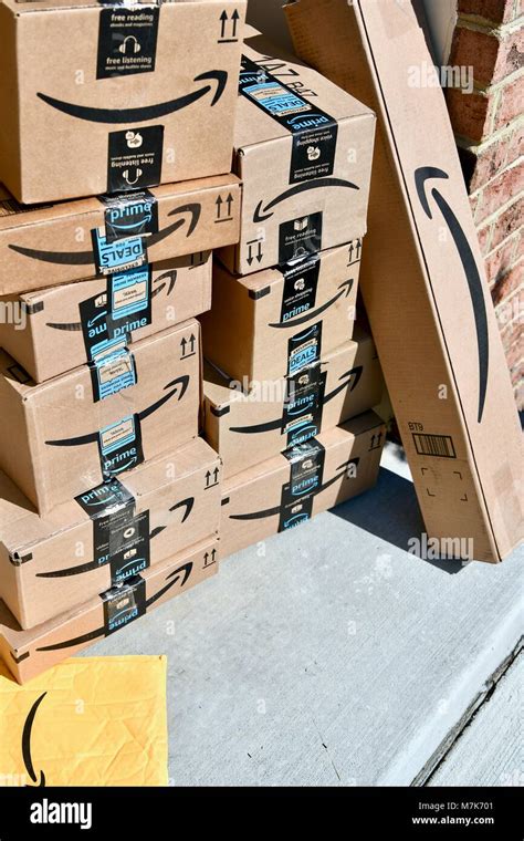 Stack of Amazon Prime boxes, USA Stock Photo - Alamy