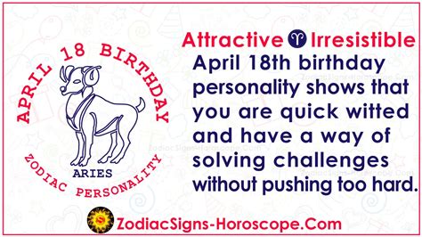 April 18 Zodiac (Aries) Horoscope Birthday Personality and Lucky Things