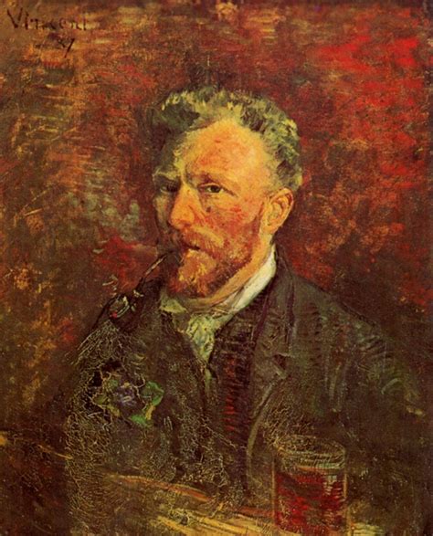 Self-Portrait with Pipe and Glass, 1887 - Vincent van Gogh - WikiArt.org