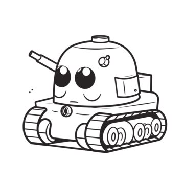 The Tank Coloring Page For Kids Outline Sketch Drawing Vector, Easy Tank Drawing, Easy Tank ...