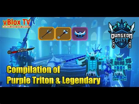 Compilation of Aquatic Temple Legendary and Purple Triton drops in Dungeon Quest Roblox - YouTube