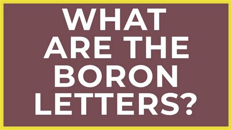 What Are The Boron Letters? [and Must Know Marketing Strategies] - YouTube