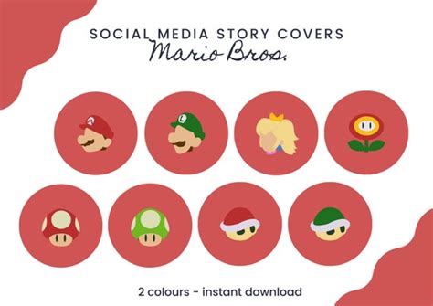 Mario Bros. Instagram Highlights Story | Etsy