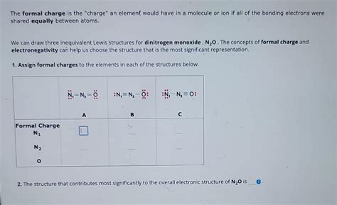 Solved The formal charge is the "charge" an element would | Chegg.com