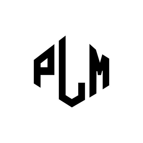 PLM letter logo design with polygon shape. PLM polygon and cube shape ...