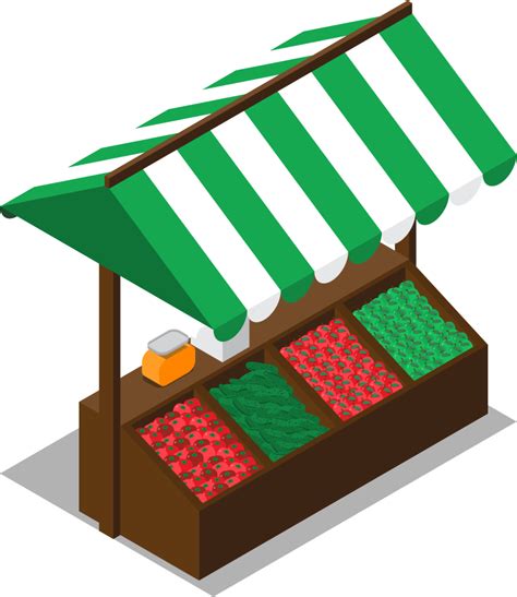 free isometric farm market stall illustration vector 591206