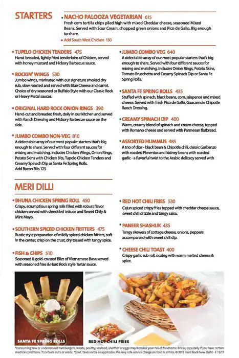 Hard Rock Cafe Menu, Menu for Hard Rock Cafe, Saket, New Delhi - Zomato