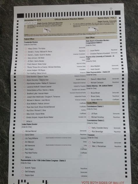 A Colorado ballot paper | Kiwiblog