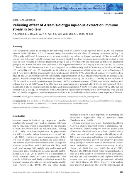 (PDF) Relieving effect of Artemisia argyi aqueous extract on immune ...