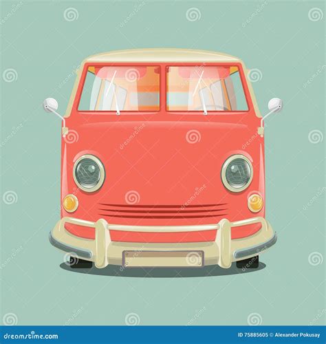 Minibus Cartoon Colorful Vector Illustration Stock Vector ...