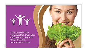 Sporty Woman Eating Lettuce Business Card Template & Design ID 0000025037 - SmileTemplates.com