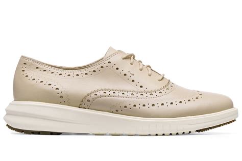 Cole Haan Women's Malorie Leather Wingtip Oxford (Tan) | Shoes For Crews