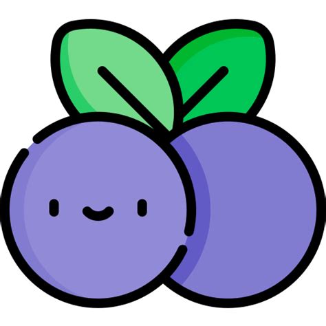 Blueberry Kawaii Lineal color icon