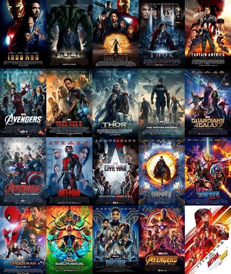 Hot 2008 2019 Marvel Movies 23 Set Poster Marvel Avengers Collection ...