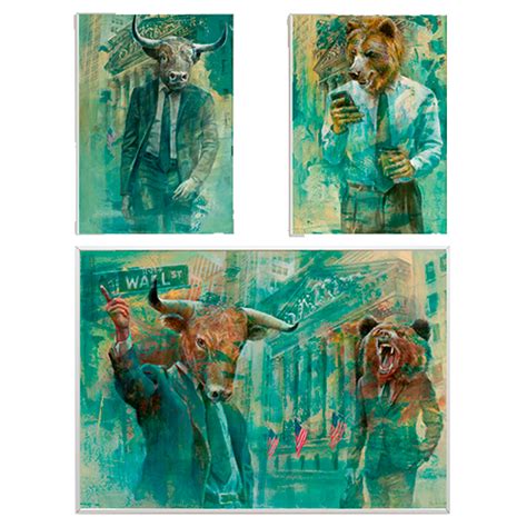 bull & bear stock market art. Bull wall street wall art. – QUOTATIUM