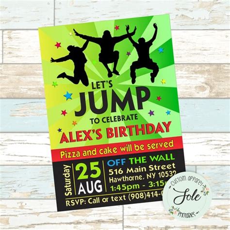 Altitude Trampoline Park Trampoline Party Invitation Bounce - Etsy