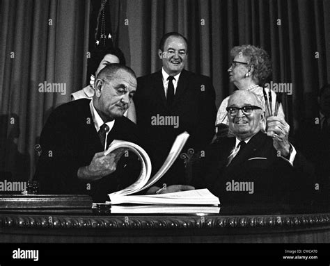 LBJ's Great Society programs. President Lyndon Johnson signing the ...