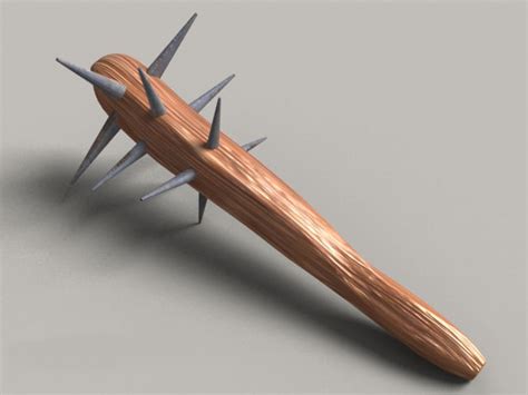 Spiked Wooden Club Weapon 3d model 3D Studio,Autodesk FBX files free ...