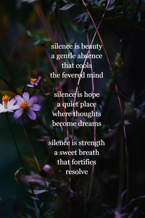 short poems about silence | Silence Is Beauty