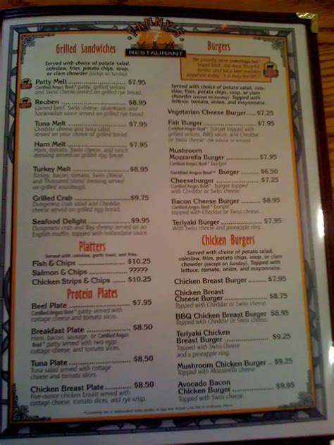 Menu at Fanny's Restaurant, Marysville, 505 Cedar Ave a1