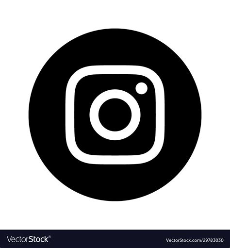 Instagram circular black icon Royalty Free Vector Image