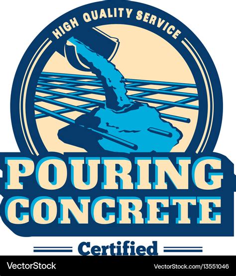 Pouring concrete logo Royalty Free Vector Image