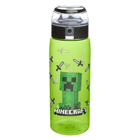 Minecraft Zak Designs 25oz Plastic Water Bottle Green/Black #minecraft #playing #game | Water ...