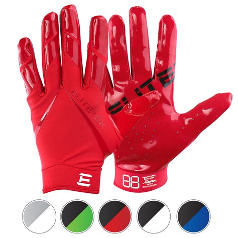 EliteTek RG-14 Football Gloves (Red, Youth Large) - Walmart.com ...