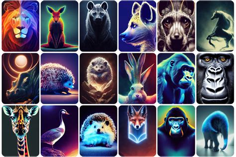 Graphicsmartz - 70+ Holographic Animals