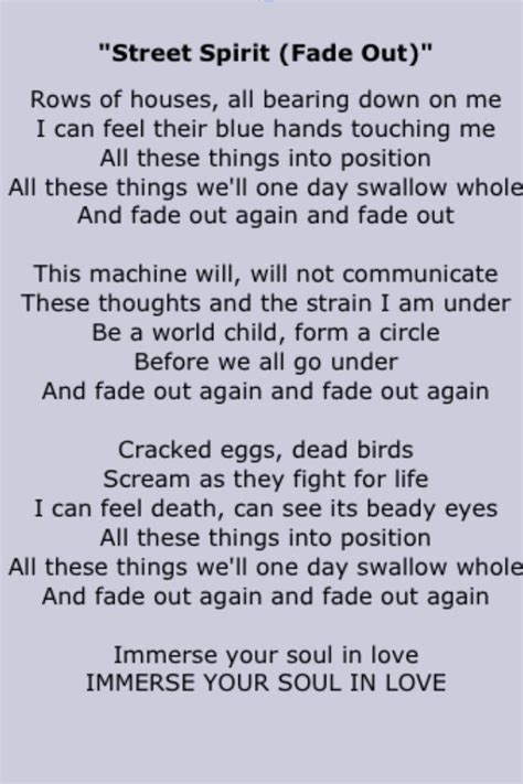 Radiohead Lyrics, Song Lyrics, Tool Band Artwork, True Love Waits, Beady Eye, In My Feelings ...