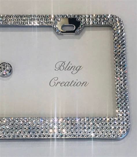 Made w/Swarovski Bling Crystal License Plate Frame 6 rows | Etsy