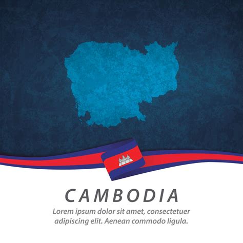 Cambodia flag with map 2711419 Vector Art at Vecteezy