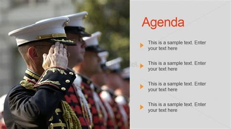 PowerPoint Slide with Military Ceremony Background - SlideModel