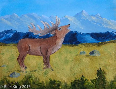 Elk Study Painting by king0770.deviantart.com on @DeviantArt | Painting, Rick art, Art